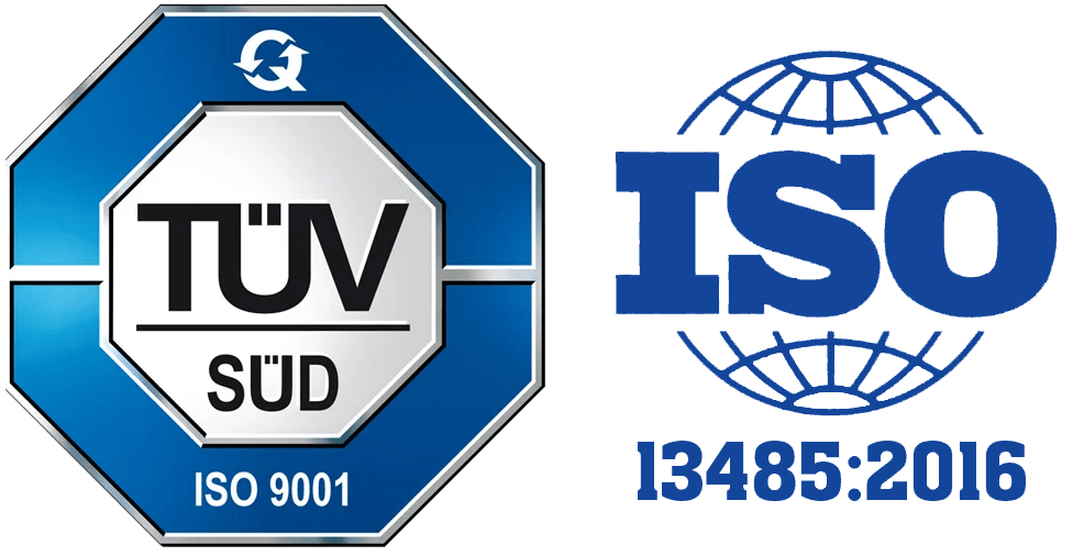 ISO Zertifizierungslogos für Qualitäts- und Managementstandards